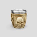 شات اسکلتی داخل استیل مدل 2Skull رنگ استخوانی کد Frh-165d5