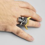 انگشتر اسکلت طرح جمجمه وایکینگ دو رنگ کد Fsi060 - Image 5