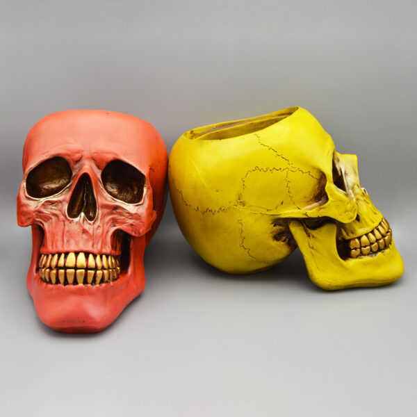 100 مجسمه جمجمه مدل Big Skull کد Pdsc092 زرد و قرمز