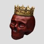 مجسمه جمجمه مدل پادشاه مدل King Maya کد Psdc265 زرشکی