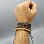 122 دستبند سه تیکه کنار ساعتی قهوه ای کد Chdg136 لایف استایل