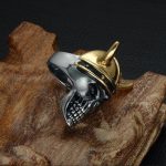 83 انگشتر اسکلتی طرح جمجمه وایکینگ دو رنگ کد Strc060 لایف استایل