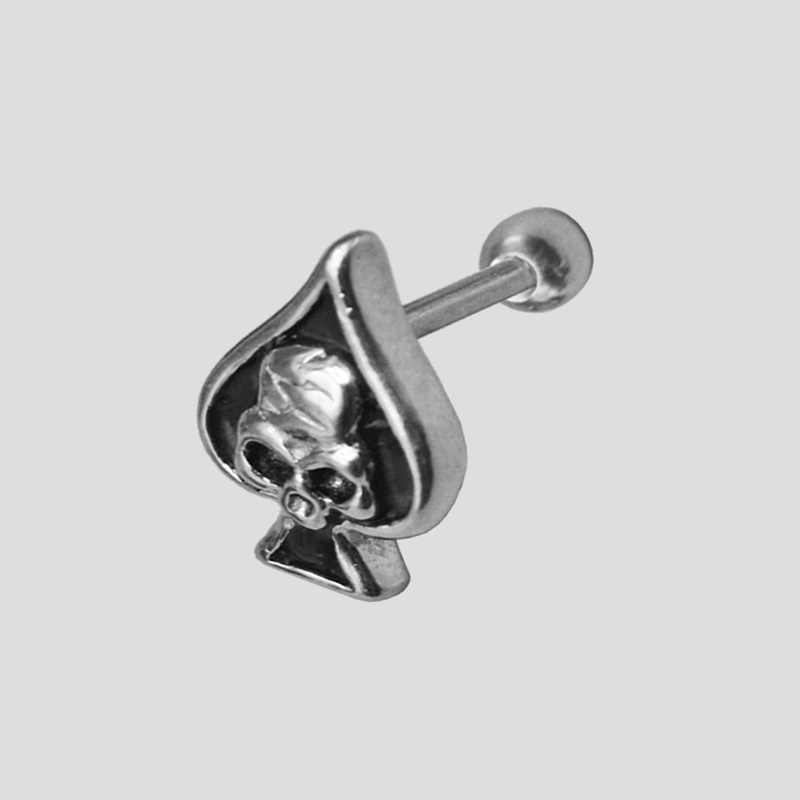 286- پیرسینگ گوش آس پیک (1) پیرسینگ اسکلت طرح آس پیک کد Hsn-342d1 - Image 1