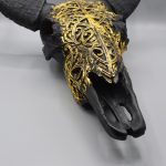 مجسمه اسکلتی دیوارکوب طرح راک رنگ مشکی-برنزی مدل Psdc629 - Image 5
