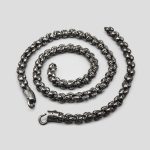 ست دستبند و گردنبند استیل مدل Skulls رنگ دودی کد Njd309 - Image 2