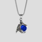 پلاک و گردنبند استیل مدل Dragon طرح پنجه اژدها و گوی آبی کد Njd-663d4 - Image 2