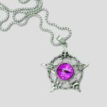 پلاک و گردنبند طرح چشم بنفش مدل Star-Circle کد Stnc250 - Image 2