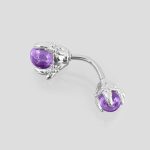 پیرسینگ ناف طرح پنجه اژدها مدل Purple-Sphere کد Hsn-971d5 - Image 2