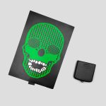 برچسب تیشرت اکولایزر اسکلتی مدل Green Skull کد Shy-981d6 - Image 2