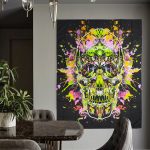 بک دراپ اسکلتی بلک لایت مدل QB Skull کد Phs-975d5 - Image 3