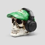 مجسمه جمجمه DJ مدل Golden Pirate رنگ استخوانی کد Khk835