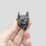 انگشتر طرح جمجمه سرخپوست مدل Wolf Warrior کد Njd938 - Image 7