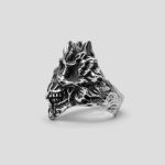 انگشتر اسکلت مدل Flaming Skull کد Njd696 - Image 3
