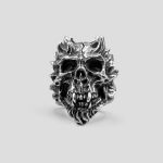 انگشتر اسکلت مدل Flaming Skull کد Njd696 - Image 2