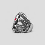 انگشتر اسکلت طرح پنجه مدل One Red Eye کد Fsi083 - Image 3