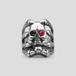 انگشتر اسکلت طرح پنجه مدل One Red Eye کد Fsi083 - Image 2