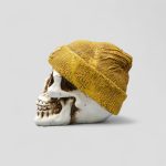 مجسمه جمجمه کلاه بافت مدل Coloured Hat رنگ استخوانی کد Khk814 - Image 6