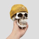 مجسمه جمجمه کلاه بافت مدل Coloured Hat رنگ استخوانی کد Khk814 - Image 7