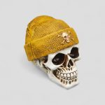 مجسمه جمجمه کلاه بافت مدل Coloured Hat رنگ استخوانی کد Khk814 - Image 9
