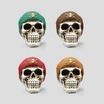 مجسمه جمجمه کلاه بافت مدل Coloured Hat رنگ استخوانی کد Khk814 - Image 2