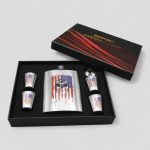 ست قمقمه کتابی جیبی و شات اسکلتی مدل USA Flag کد Sdt-129d11 - Image 2