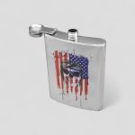 ست قمقمه کتابی جیبی و شات اسکلتی مدل USA Flag کد Sdt-129d11 - Image 3