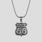 پلاک و گردنبند استیل مدل Route 66 کد Njd-070d1