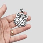 پلاک و گردنبند استیل مدل Route 66 کد Njd-070d1 - Image 3