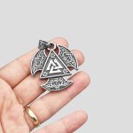 پلاک و گردنبند طرح تبر وایکینگ مدل Valknut کد Njd-070d4 - Image 3