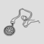 پلاک و گردنبند استیل وایکینگی مدل Helm of Awe کد Njd-070d8 - Image 2