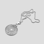 پلاک و گردنبند دوطرفه استیل تبتی طرح چرخ زندگی کد Njd-100d4 - Image 3