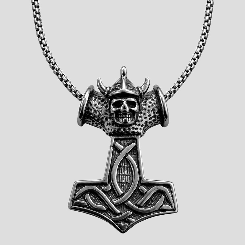 پلاک-و-گردنبند-استیل-اسکلتی-وایکینگی-مدل-Norse-Knotwork-کد-Njd-26E0481 پلاک و گردنبند اسکلت استیل طرح لنگر وایکینگی کد Njd-100d3 - Image 1