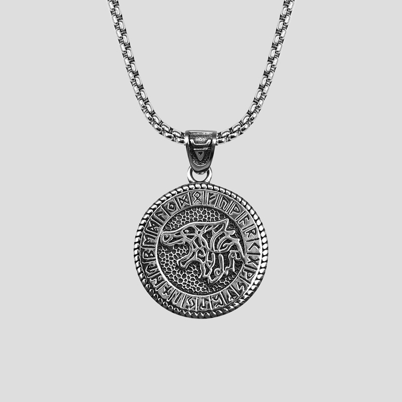 42549- گردنبند استیل طرح گرگ وایکینگی (1) پلاک و گردنبند استیل طرح گرگ وایکینگی کد Njd-423d6 - Image 1