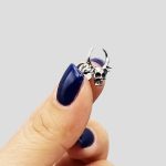 پیرسینگ گوش اسکلتی مدل جمجمه شاخ دار کد Hsn-741d4 - Image 3