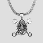 پلاک و گردنبند اسکلتی هارلی دیویدسون طرح جمجمه و آچار کد Njd-435d3