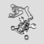 پلاک و گردنبند اسکلتی هارلی دیویدسون طرح جمجمه و آچار کد Njd-435d3 - Image 2