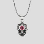 پلاک و گردنبند اسکلت مدل Pink Eye کد Vns-102d2