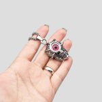 پلاک و گردنبند اسکلت مدل Pink Eye کد Vns-102d2 - Image 3