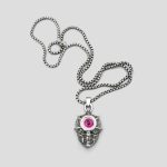 پلاک و گردنبند اسکلت مدل Pink Eye کد Vns-102d2 - Image 4