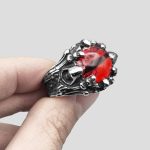 انگشتر اسکلتی چشم قرمز اژدها مدل Small Nails کد Njd519 - Image 5
