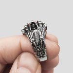 انگشتر اسکلتی چشم قرمز اژدها مدل Small Nails کد Njd519 - Image 6