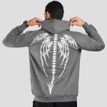 هودی اسکلتی مدل Angel Bones کد Abl-040d4 رنگ طوسی - Image 2