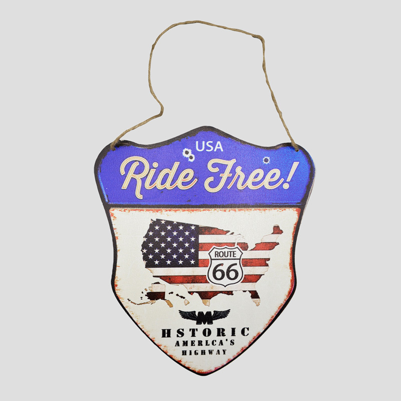 45610- تابلو چوبی مدل Route 66 (1) تابلو چوبی مدل Route 66 کد Njd-817d4 - Image 1