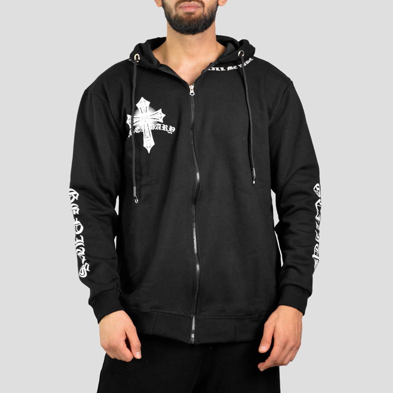 46043- سویشرت طرح صلیب مدل Chrome Hearts رنگ مشکی (1) سویشرت طرح صلیب مدل Chrome Hearts کد Spl-023d3 رنگ مشکی - Image 1
