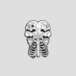 پین فلزی اسکلت مدل Scared Skeletons کد Moe-373d1