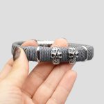 دستبند چرمی اسکلتی مدل Two Skulls کد Moe-346d4 - Image 5