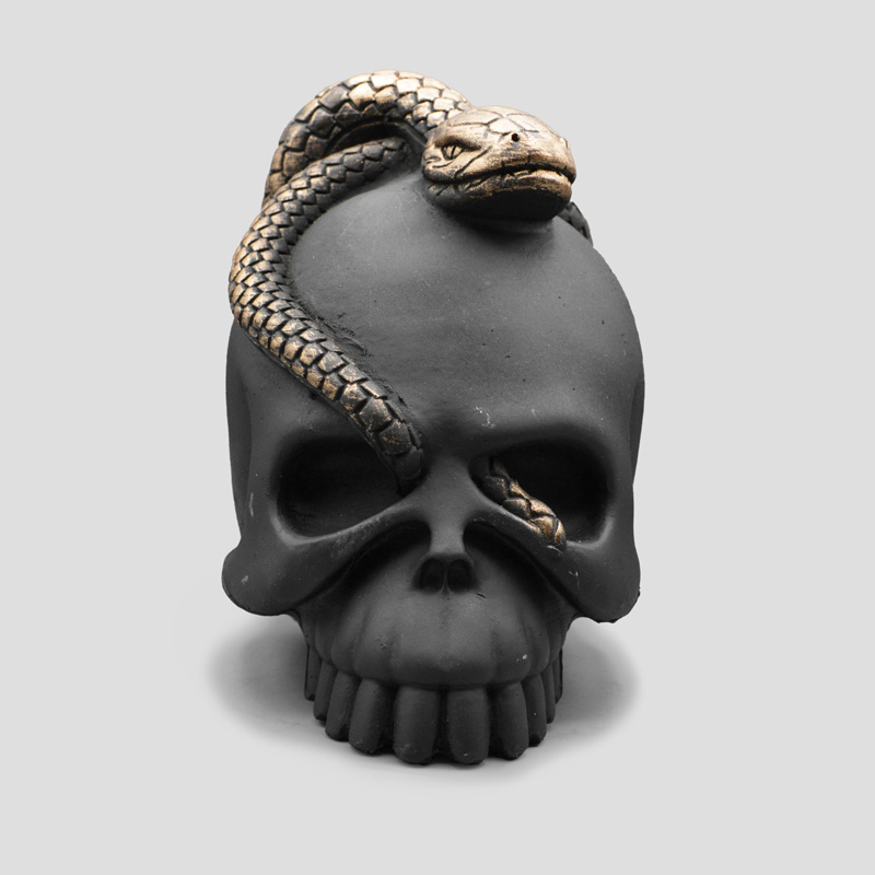 46909- مجسمه طرح جمجمه نصفه مدل Snake رنگ مشکی (1) مجسمه طرح جمجمه نصفه مدل Snake رنگ مشکی کد Shah-268 - Image 1