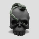 مجسمه طرح جمجمه نصفه مدل Snake رنگ مشکی کد Shah-405A0418 (استوک)