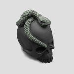 مجسمه طرح جمجمه نصفه مدل Snake رنگ مشکی کد Shah-268 - Image 2
