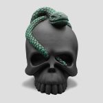 مجسمه طرح جمجمه نصفه مدل Snake رنگ مشکی کد Shah-268 - Image 9